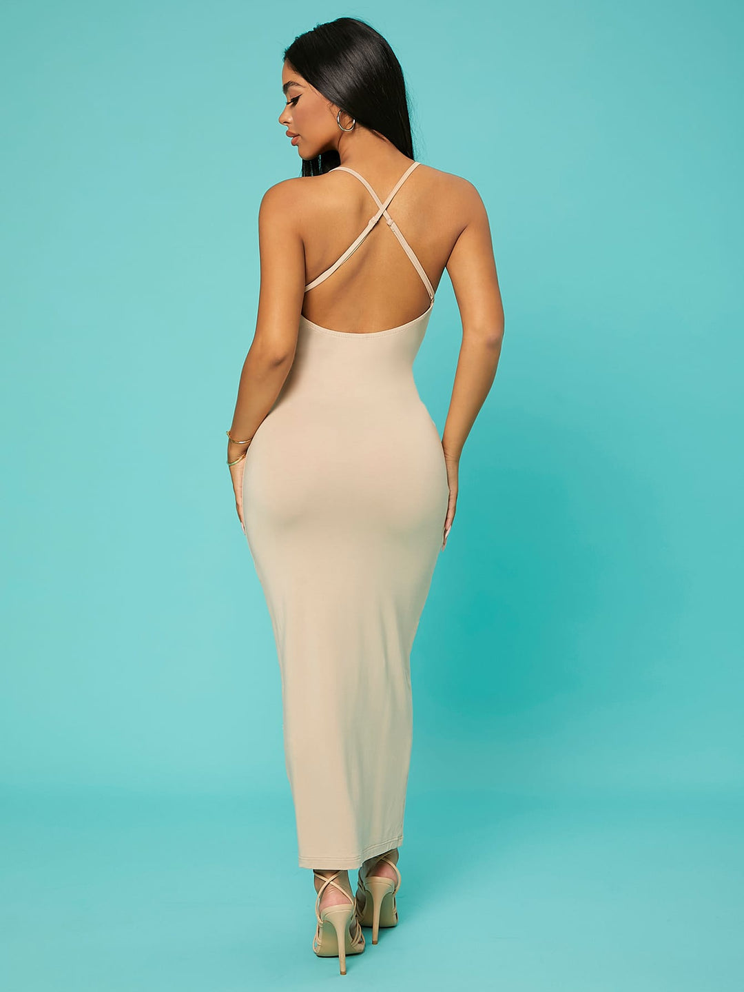 Rochie midi SHEIN, crem