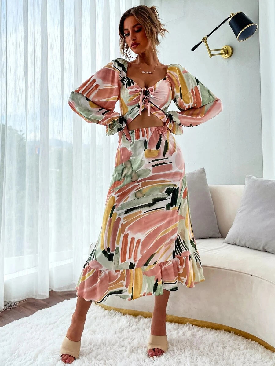 Rochie midi SHEIN, mix culori
