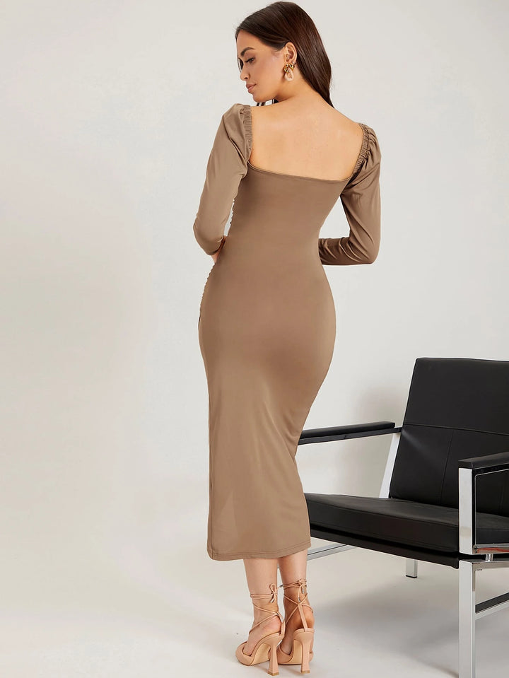 Rochie midi SHEIN, maro