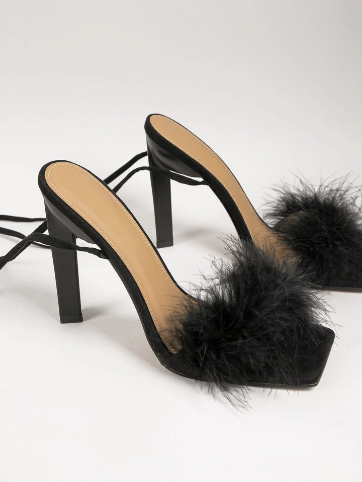 Sandale cu toc SHEIN, negru