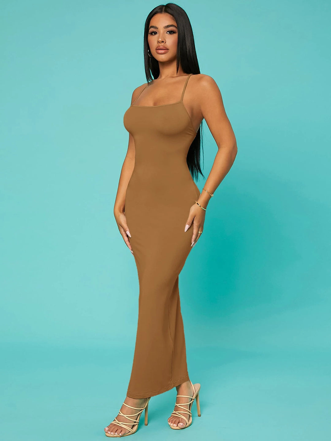 Rochie maxi SHEIN, maro