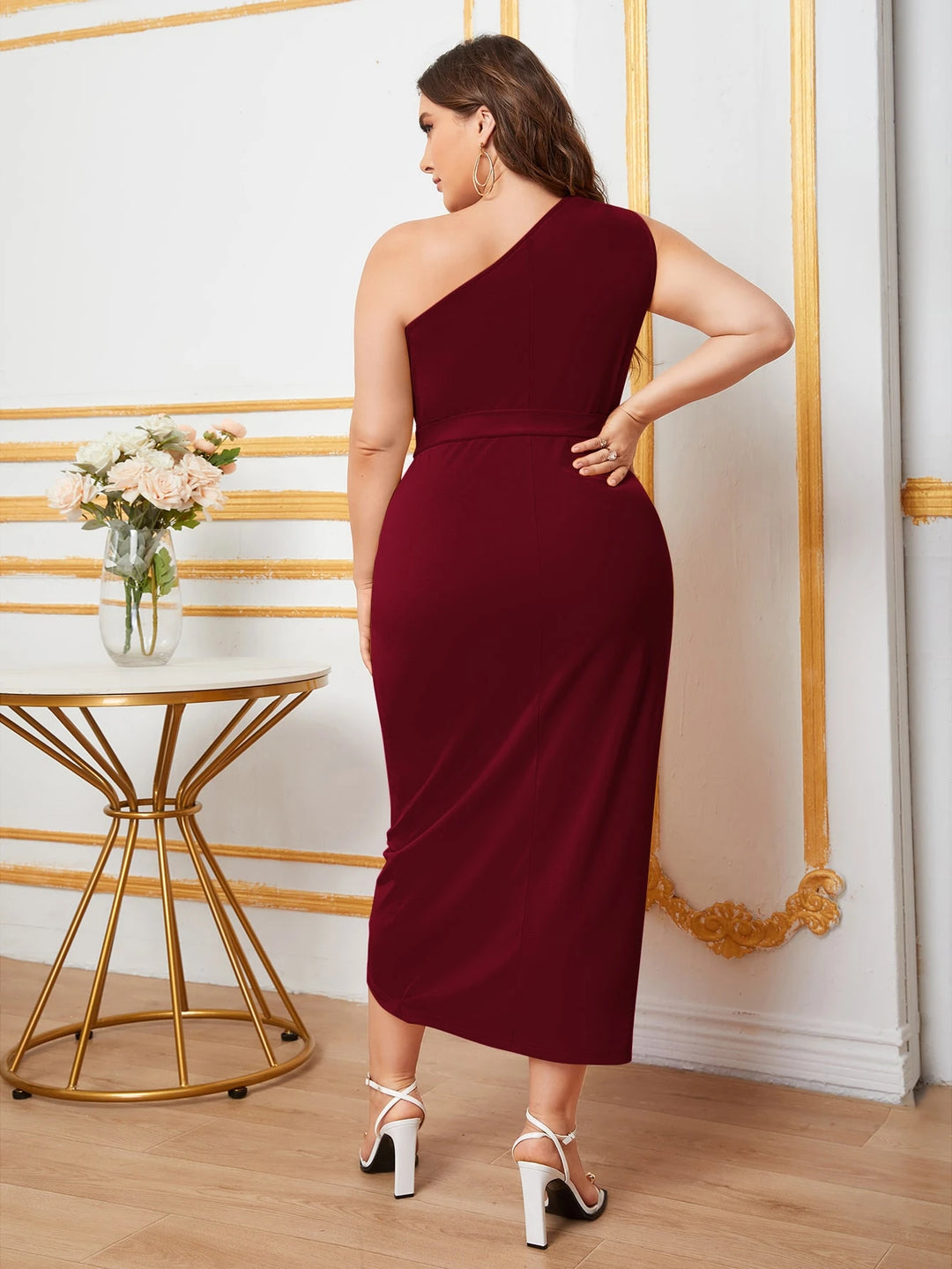 Rochie midi SHEIN, vișiniu