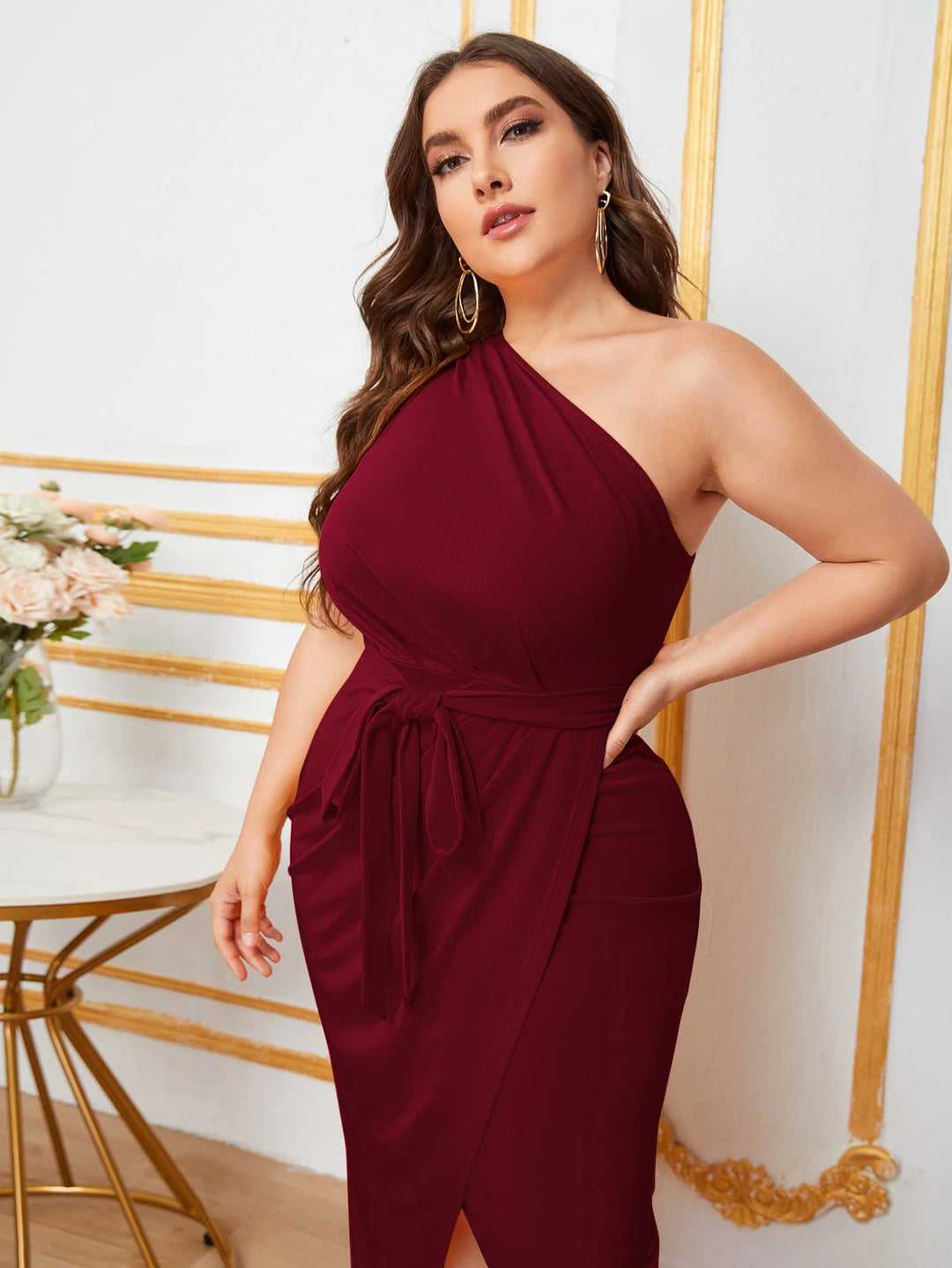 Rochie midi SHEIN, vișiniu