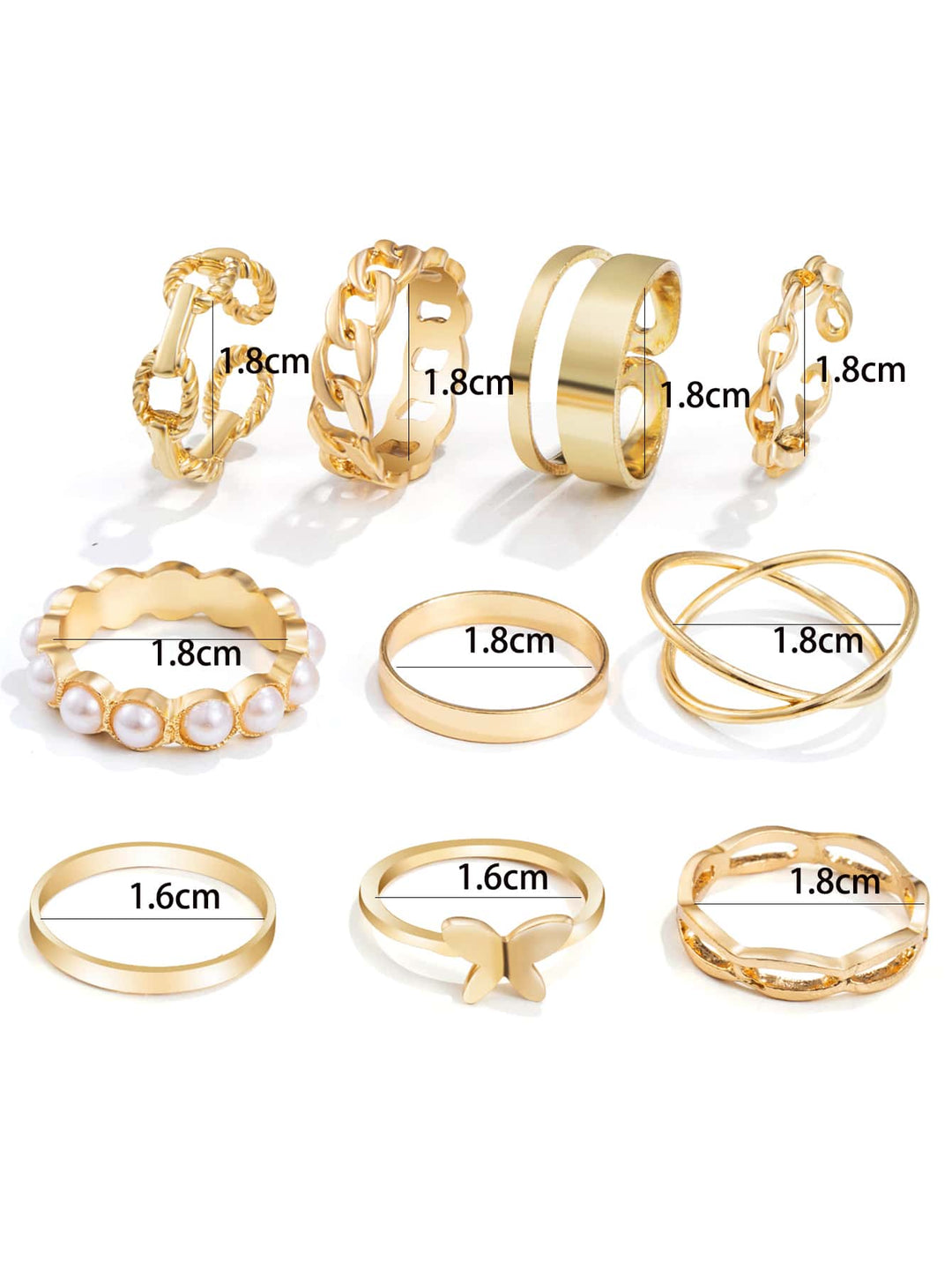 Set inele SHEIN, auriu