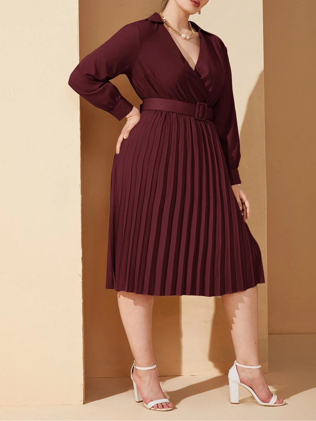 Rochie midi SHEIN, vișiniu