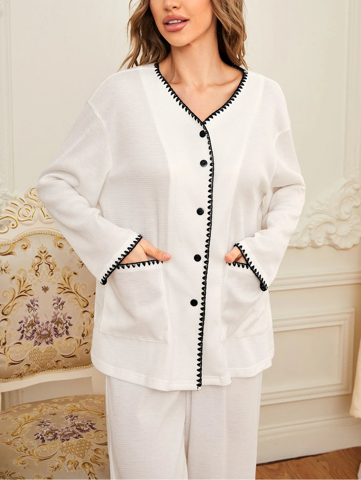Cămașă de pijama SHEIN, alb