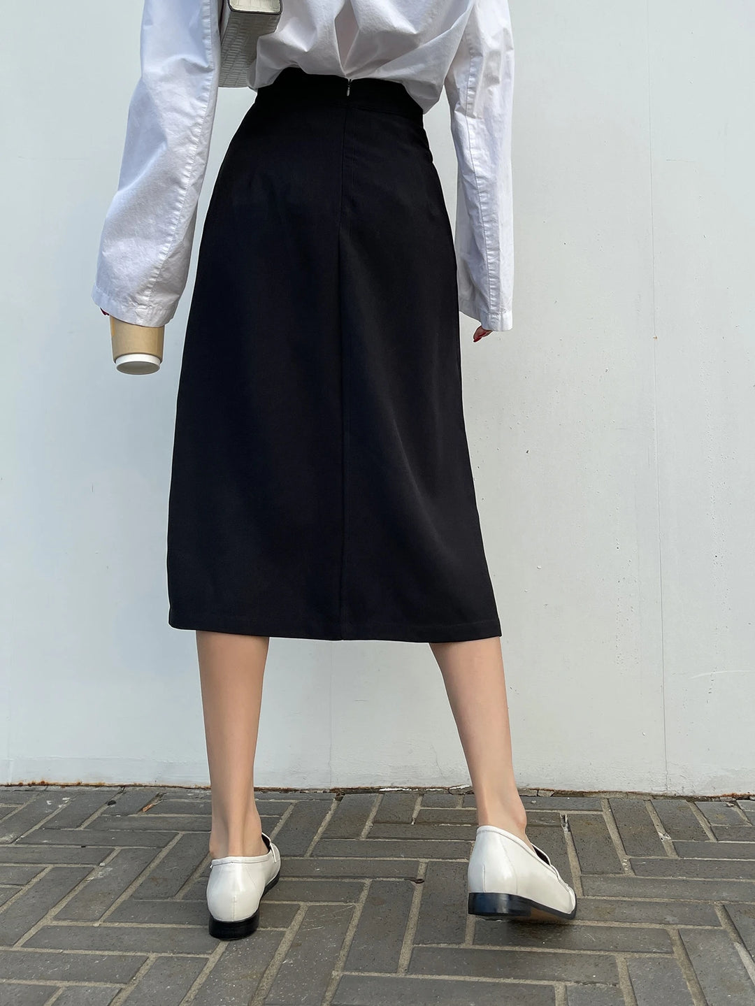 Shein midiszoknya, fekete