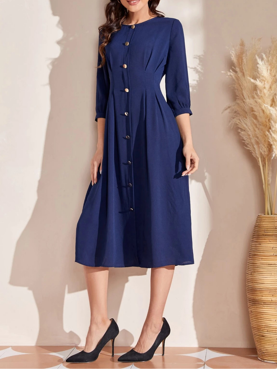 Rochie midi SHEIN, albastru