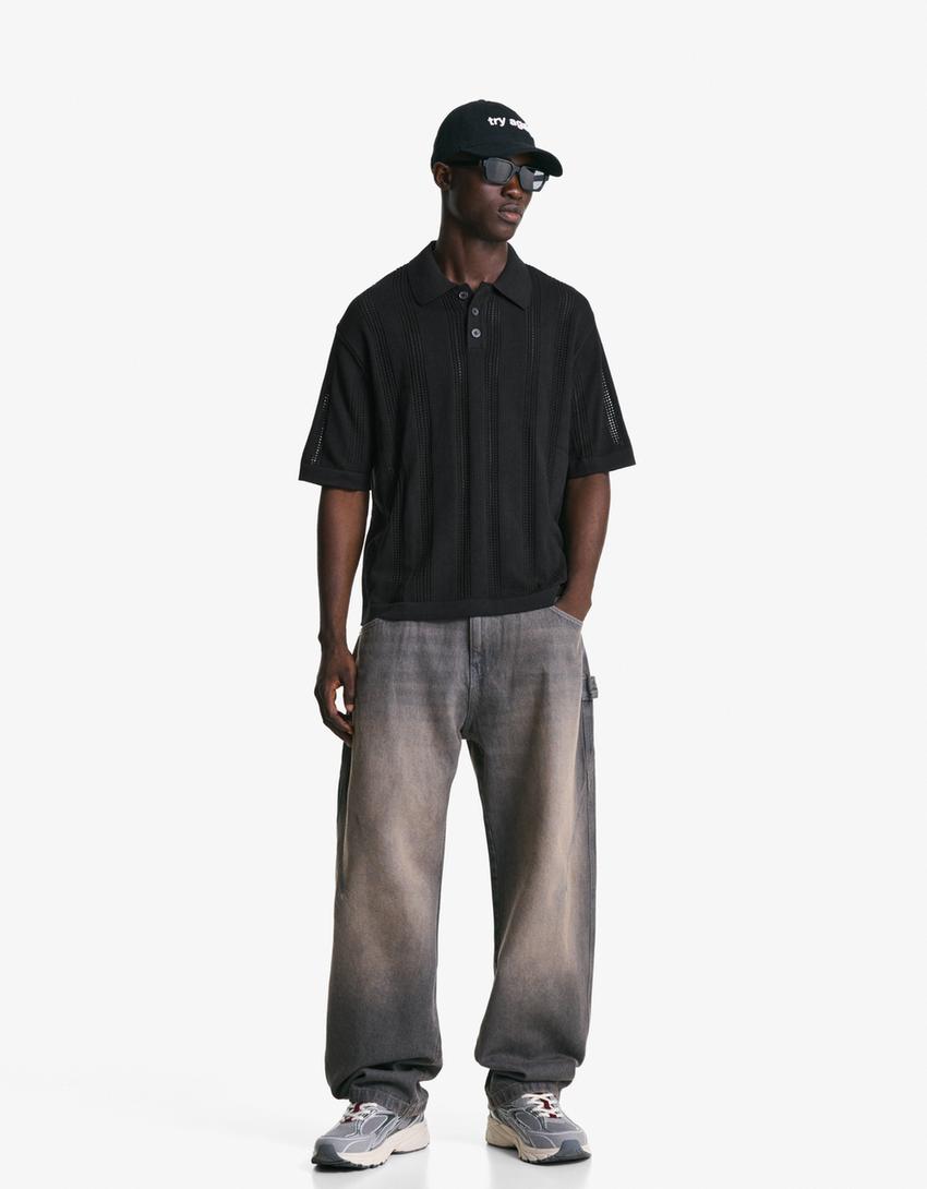 Póló BERSHKA, fekete