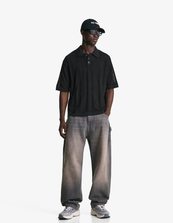 Póló BERSHKA, fekete