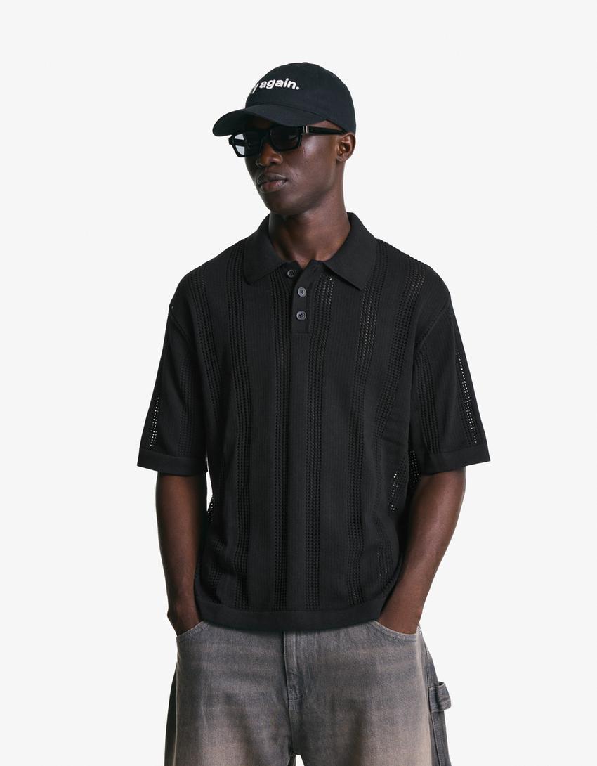 Póló BERSHKA, fekete