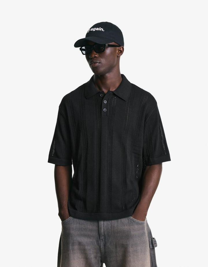 Póló BERSHKA, fekete