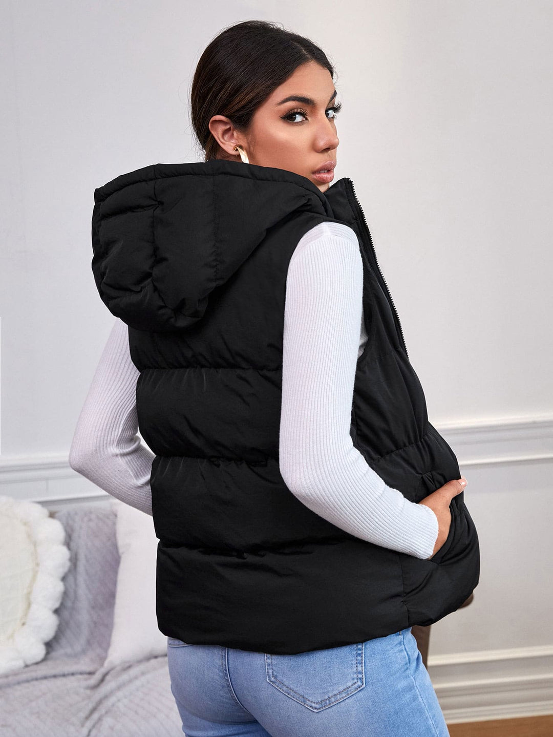 SHEIN mellény, fekete