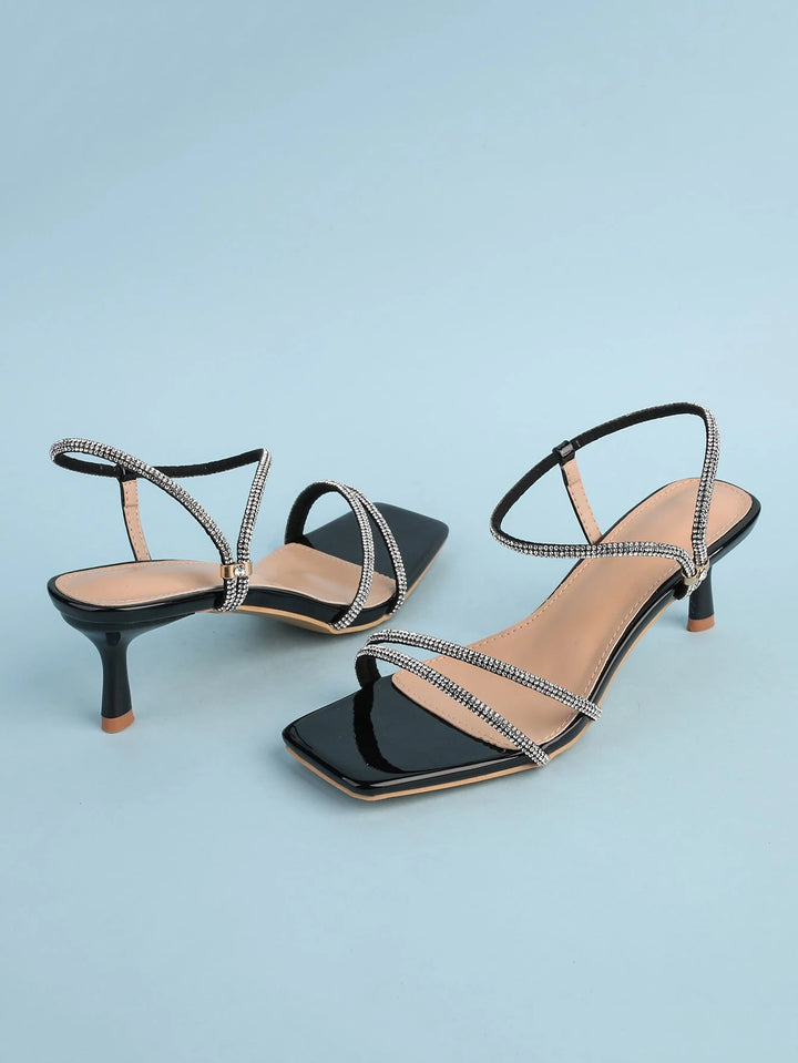 Sandale cu toc SHEIN, negru