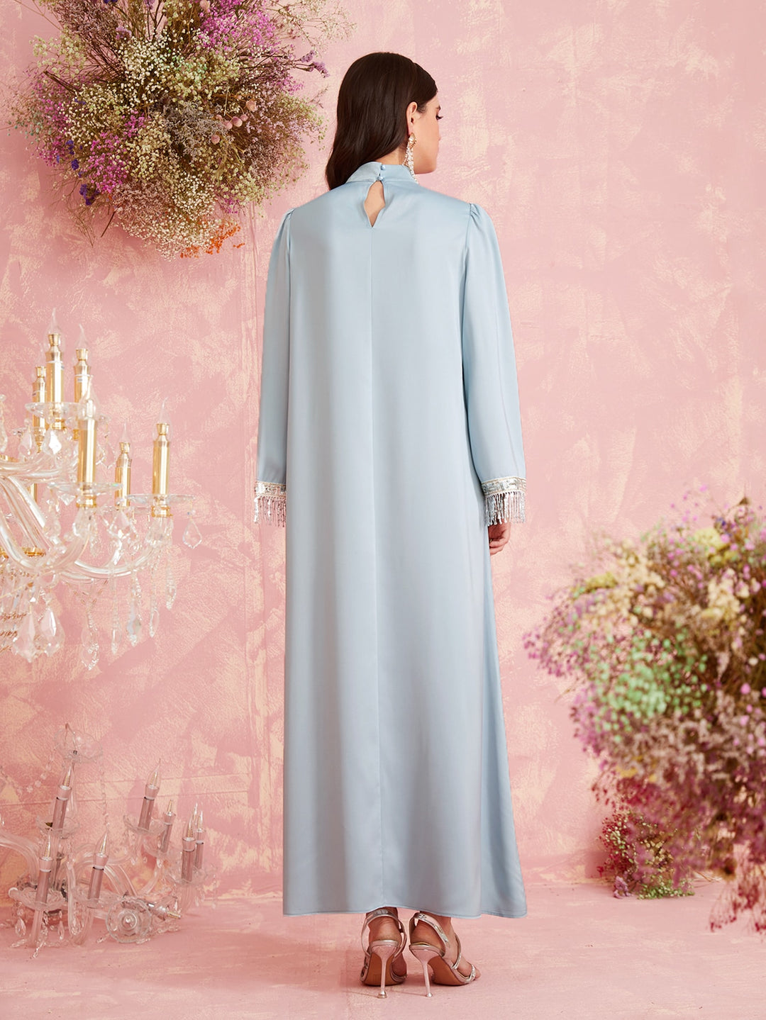 Set caftan și jalabiya SHEIN, albastru