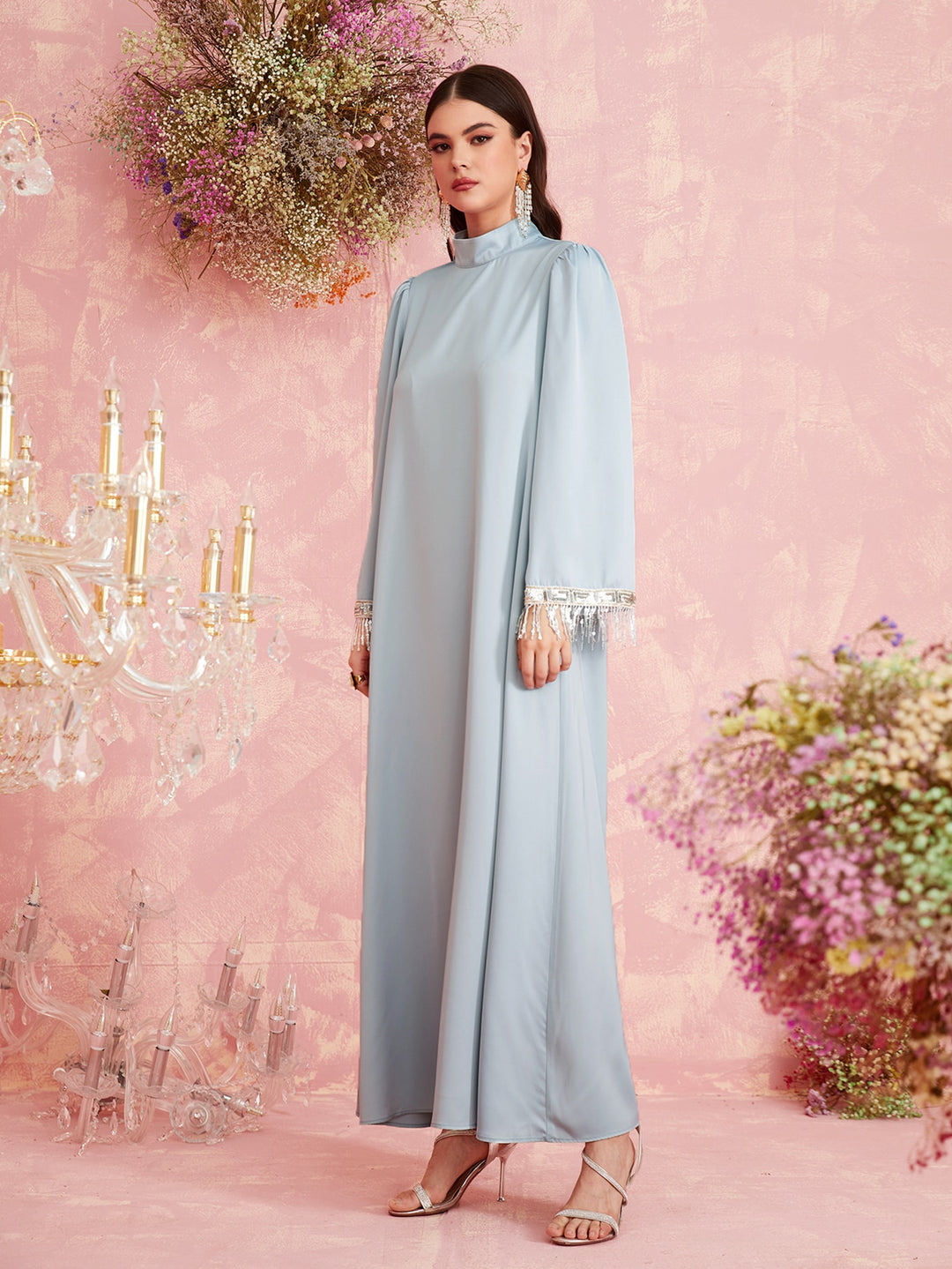 Set caftan și jalabiya SHEIN, albastru