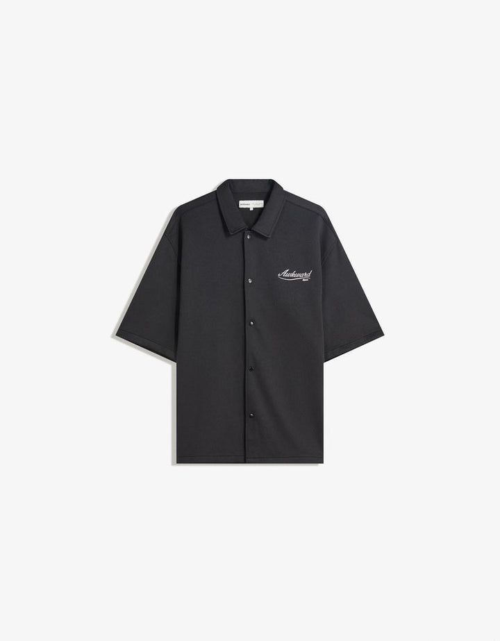Rövid ujjú ing BERSHKA, fekete