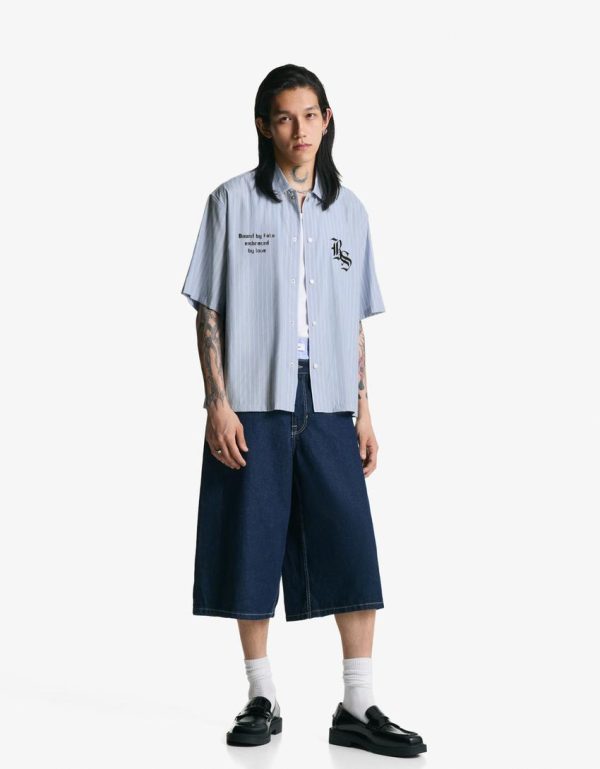 Rövid ujjú ing BERSHKA, vegyes színek