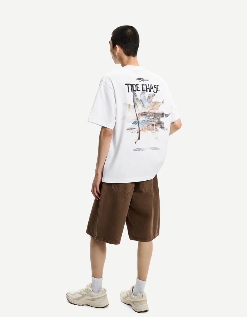 Póló BERSHKA, fehér