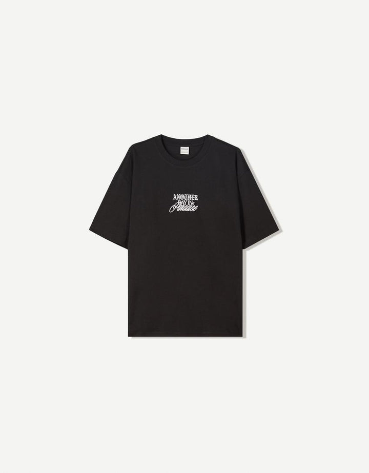 Póló BERSHKA, fekete