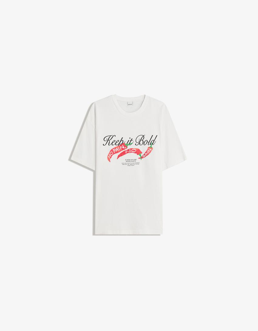 Póló BERSHKA, fehér