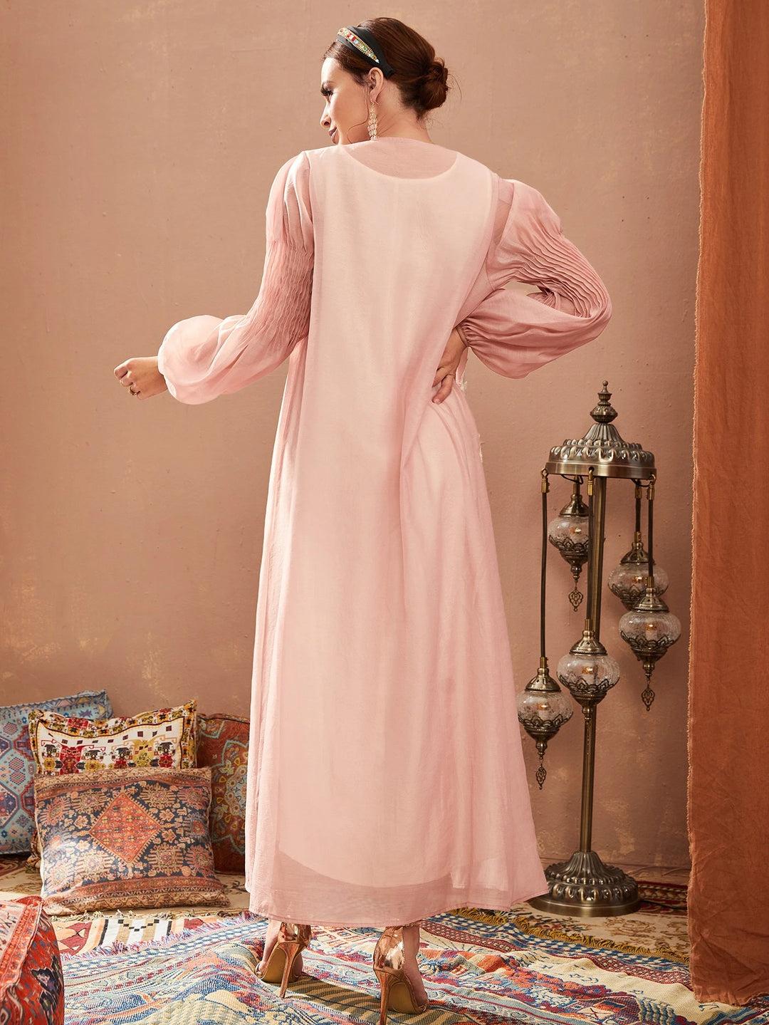 Cardigan lung SHEIIN, roz