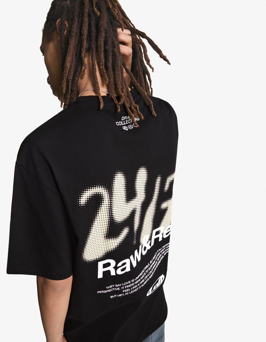 Póló BERSHKA, fekete