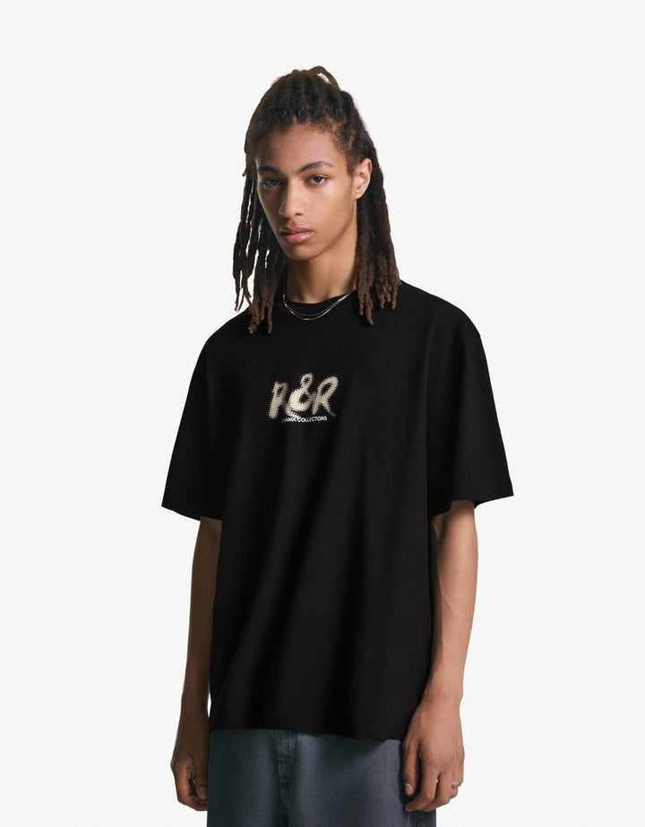 Póló BERSHKA, fekete