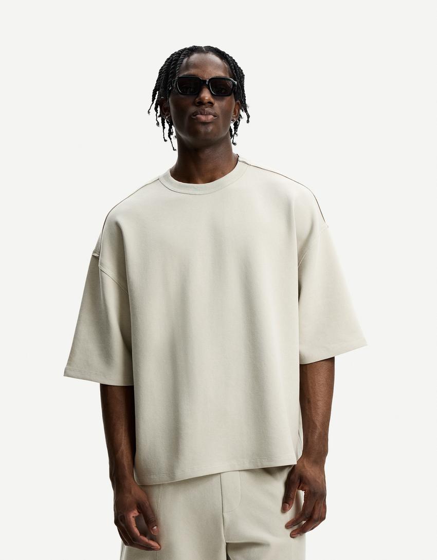 Póló BERSHKA, szürke
