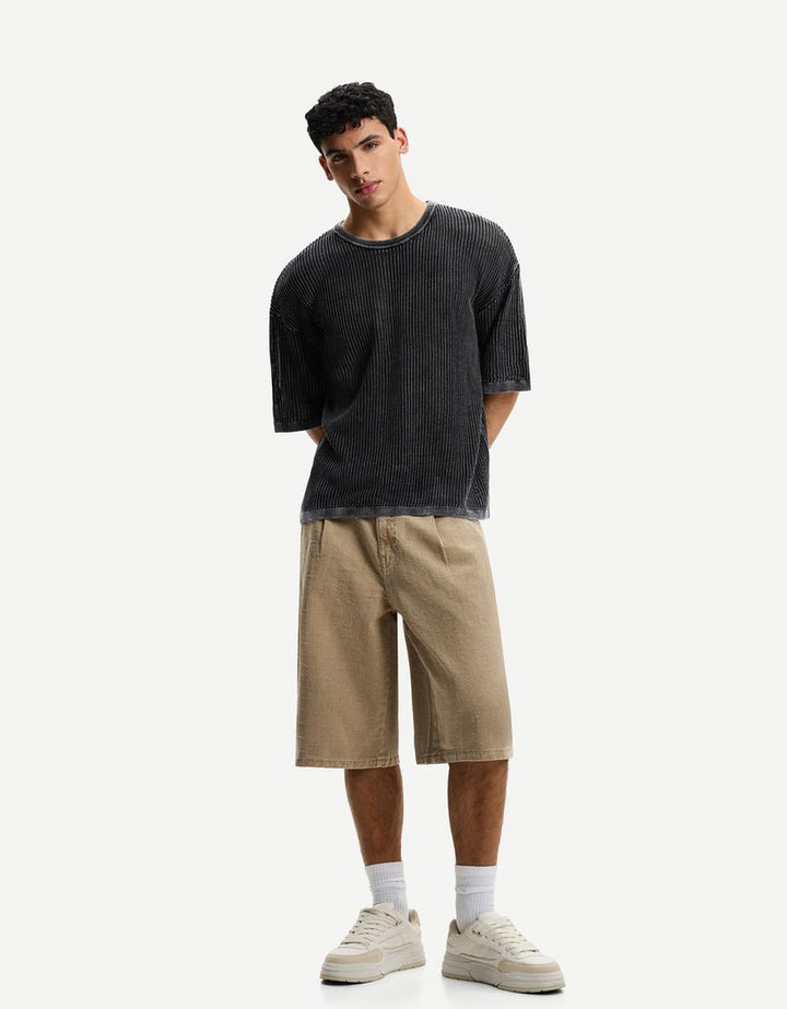 Póló BERSHKA, fekete