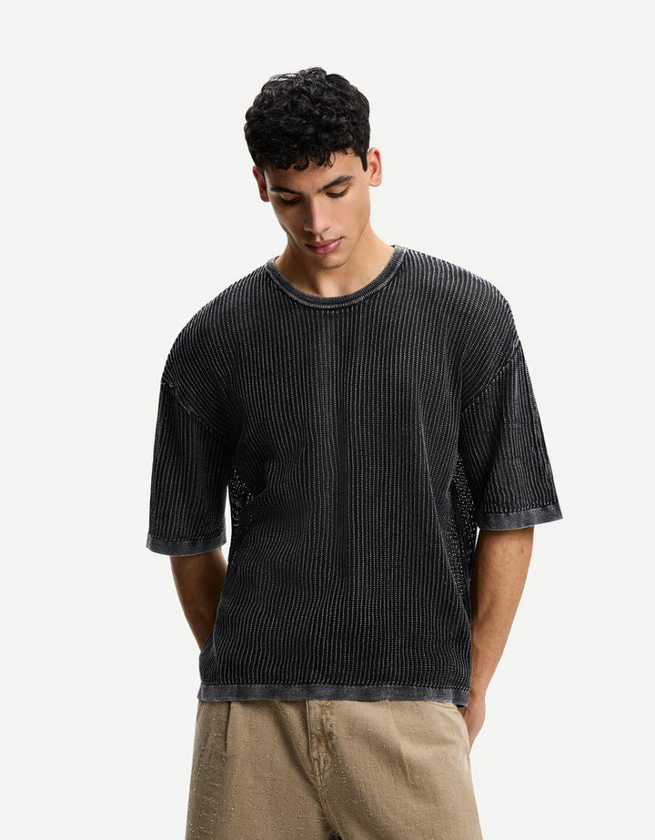 Póló BERSHKA, fekete