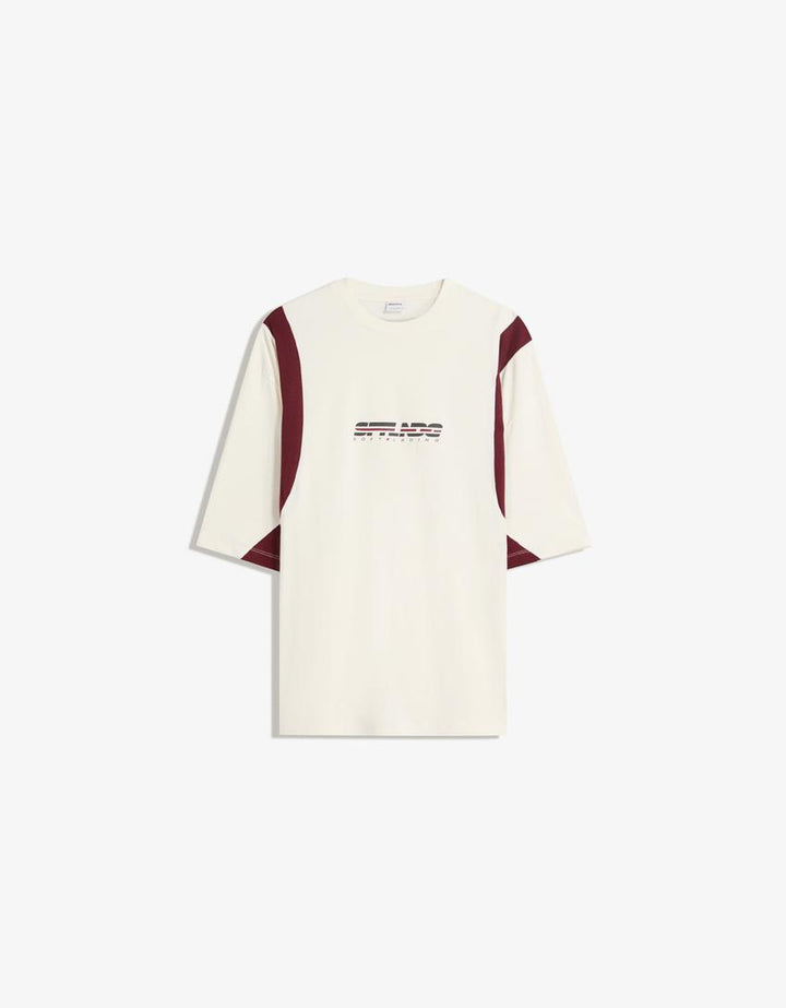 Póló BERSHKA, krémszínű