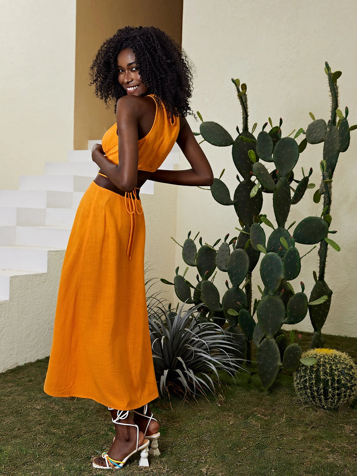 Rochie midi SHEIN, portocaliu