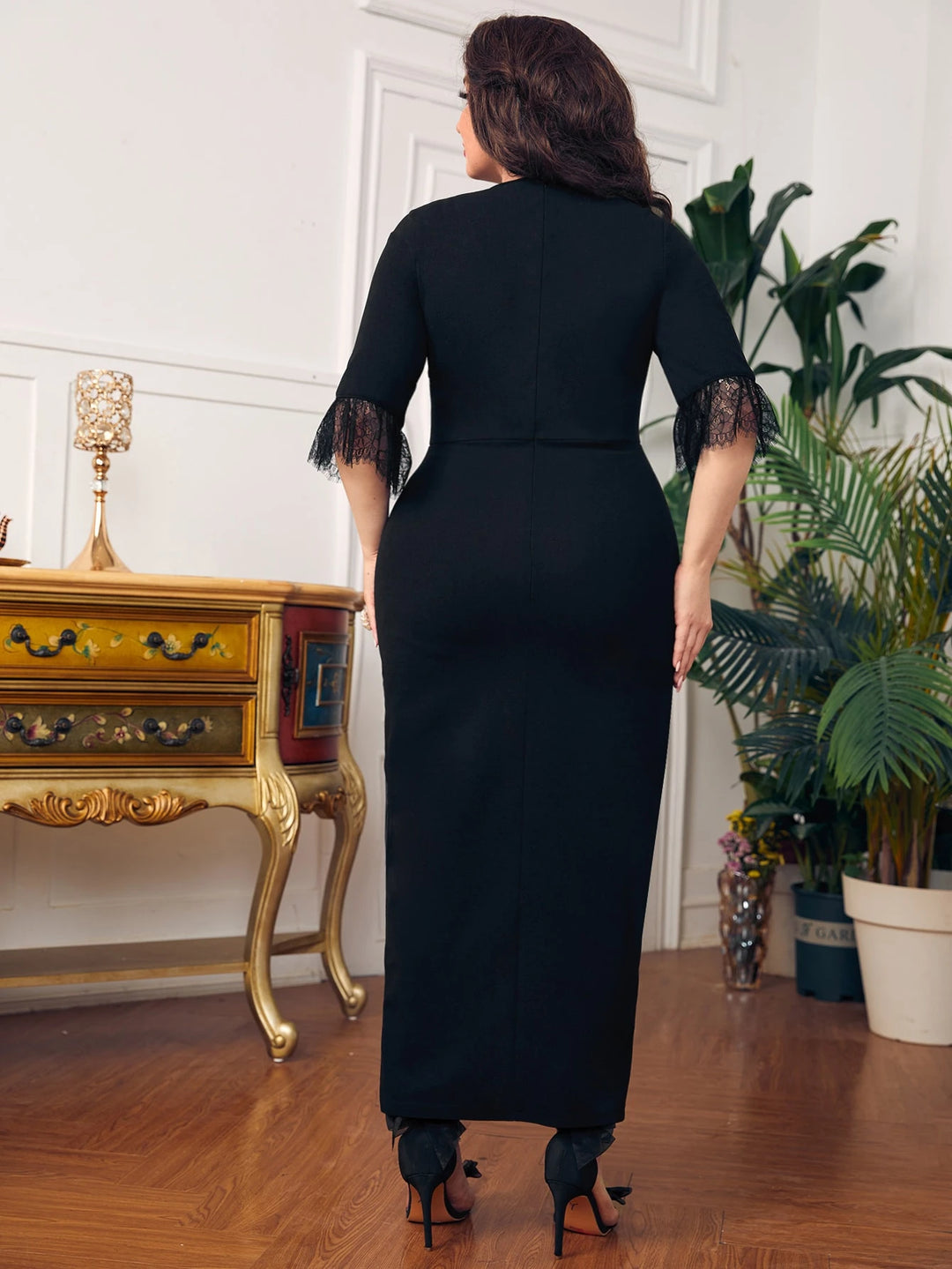 SHEIN maxi ruha, fekete