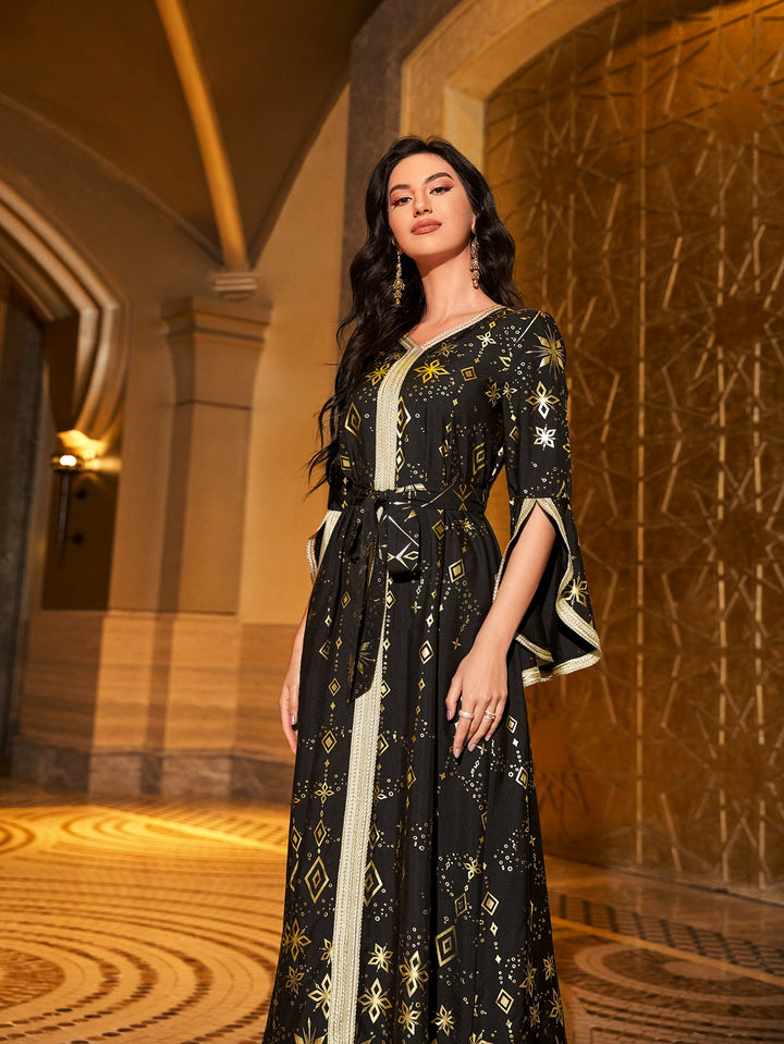 Set caftan și jalabiya SHEIN, negru