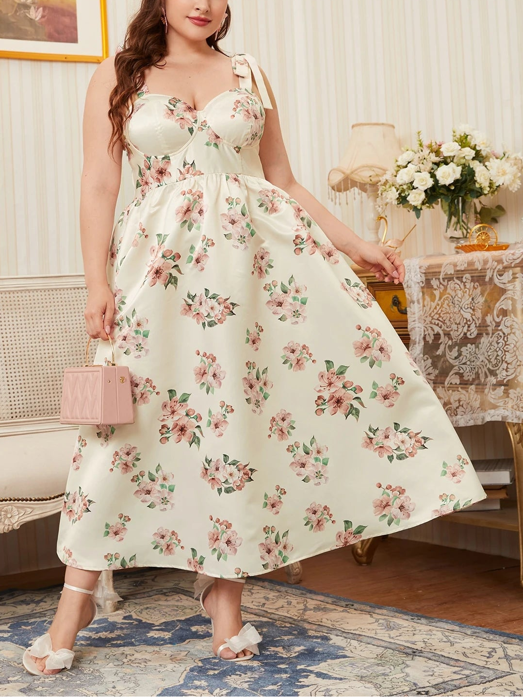 Rochie maxi SHEIN, crem