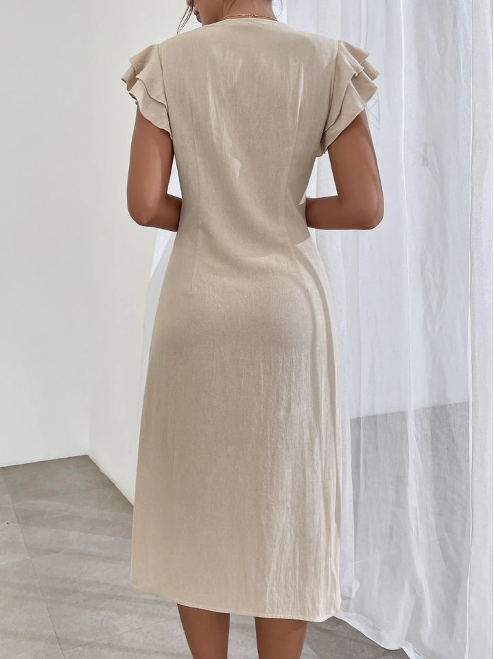 SHEIN bézs midiruha
