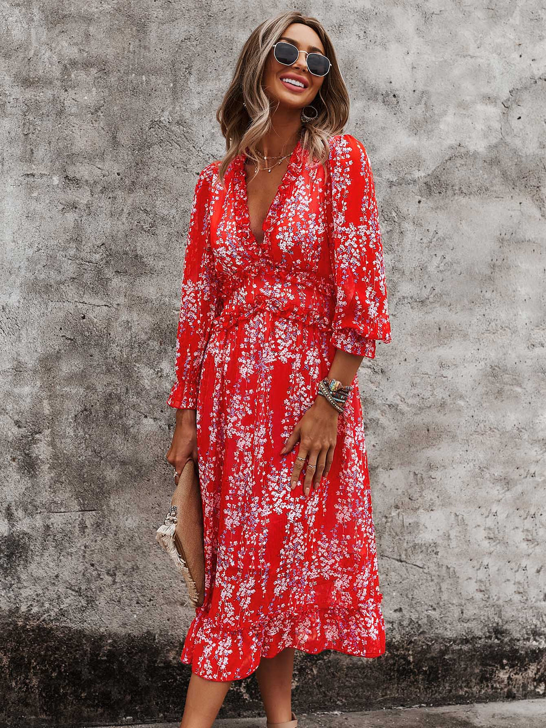 Rochie midi SHEIN, roșu