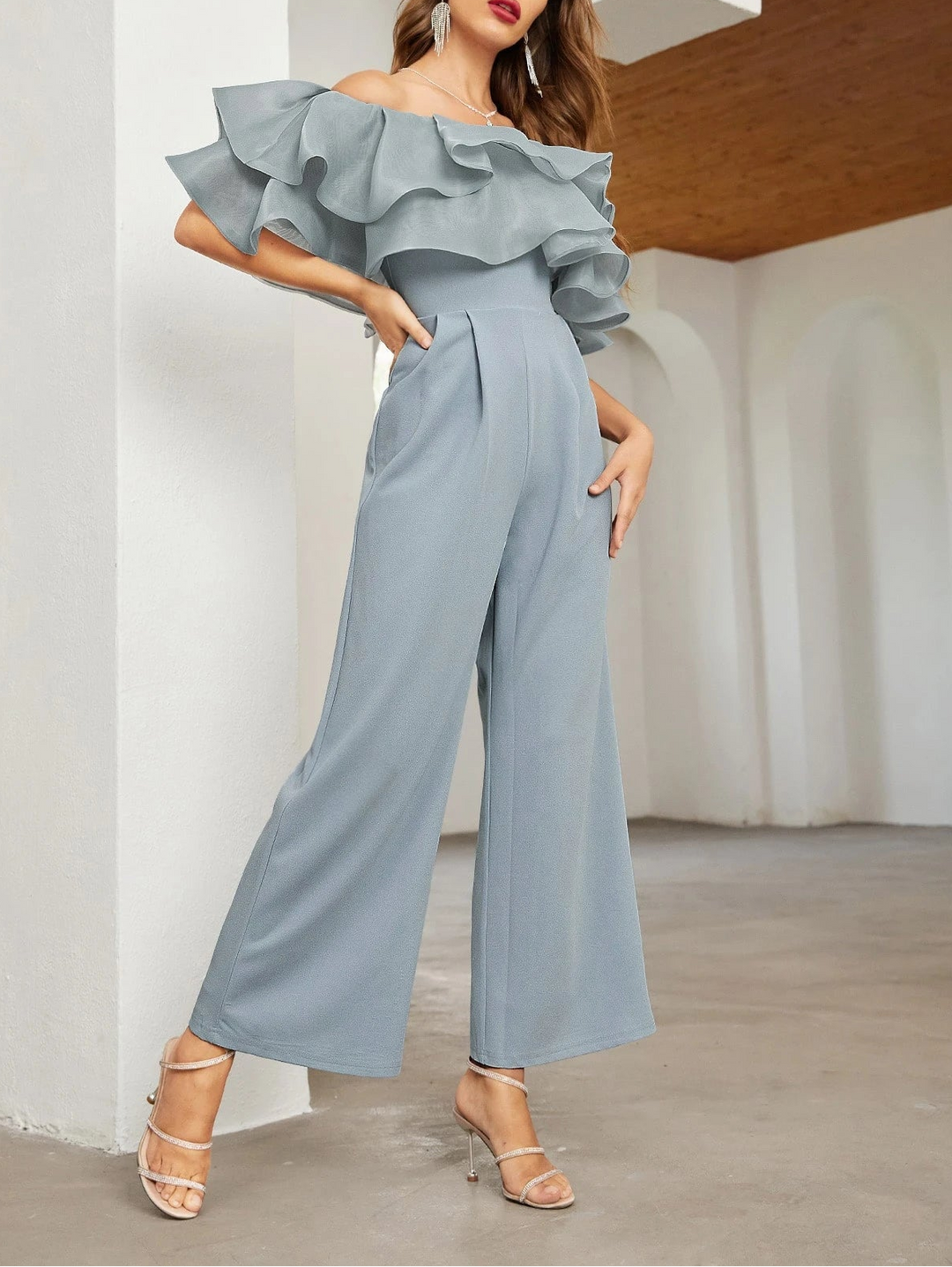 Salopetă lungă SHEIN, albastru