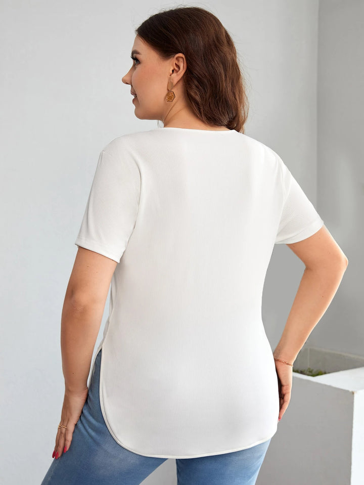 Tricou Shein Curve+, alb
