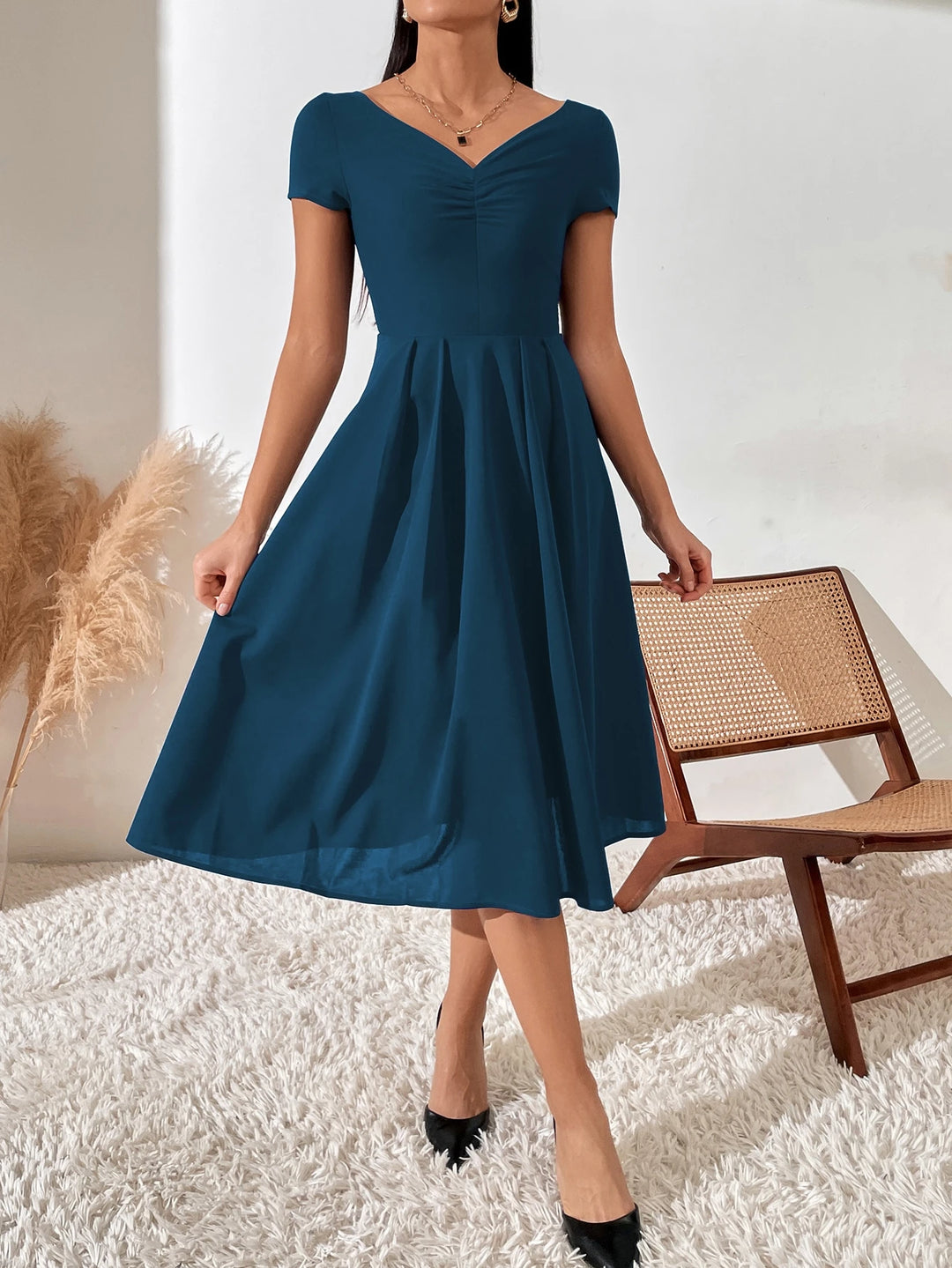 Rochie midi SHEIN, albastru