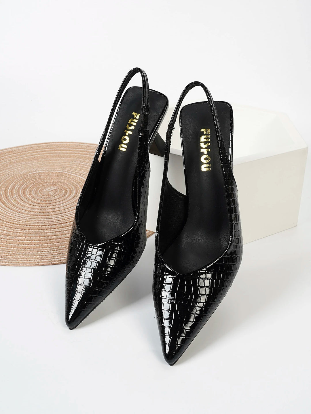 Pantofi cu toc SHEIN, negru