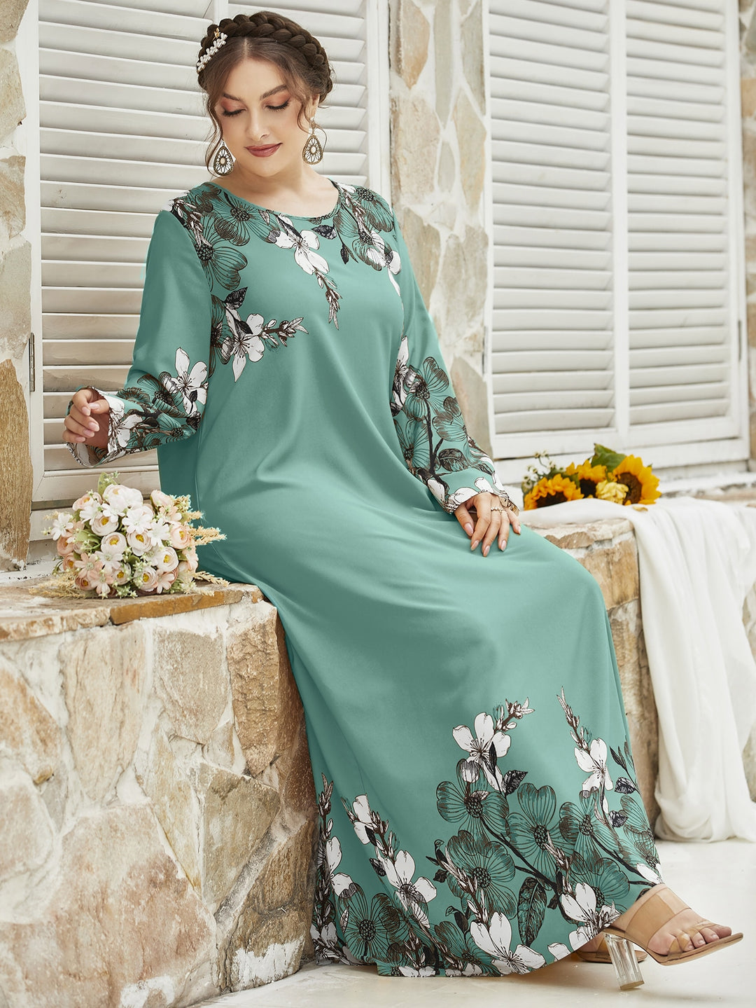 SHEIN maxi ruha, zöld