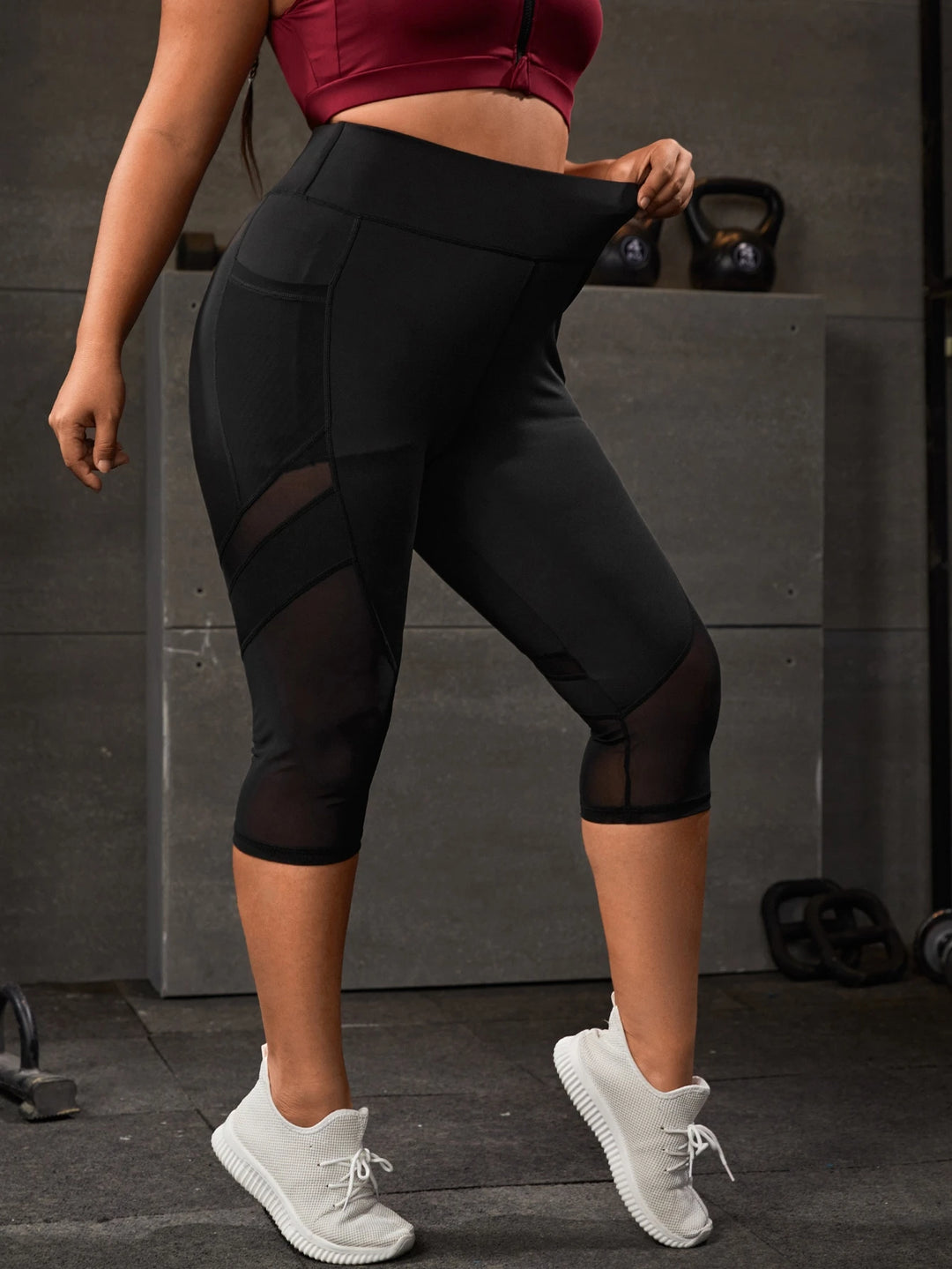 Shein Curve+ leggings, fekete