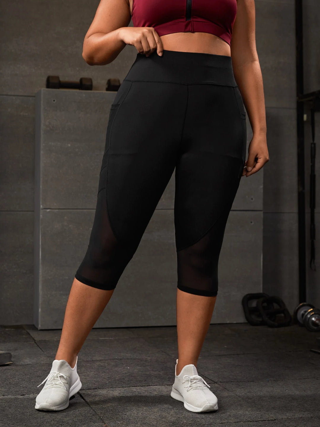 Shein Curve+ leggings, fekete