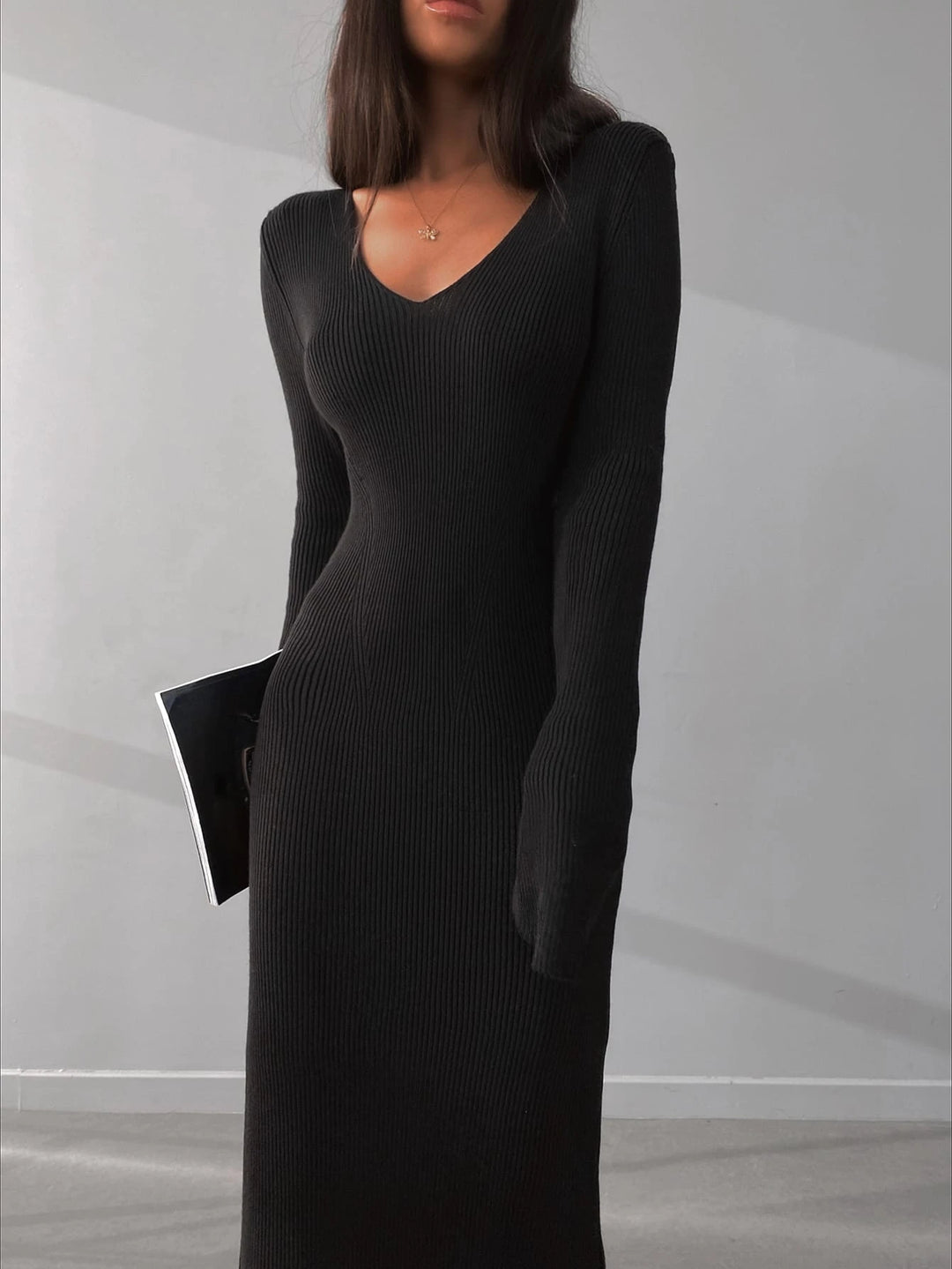 SHEIN maxi ruha, fekete
