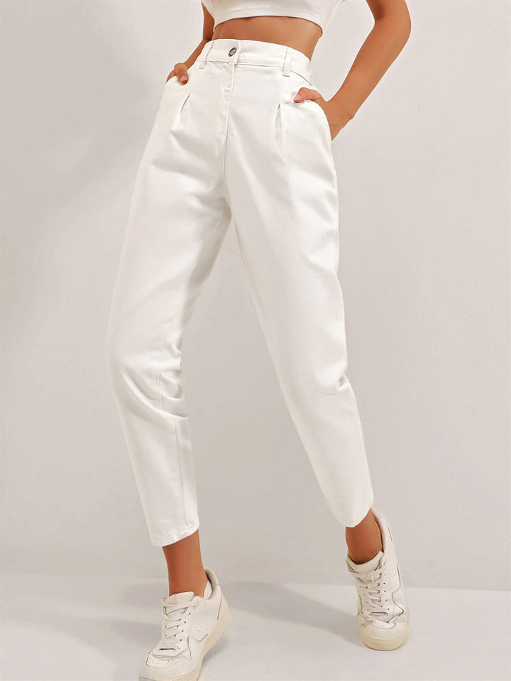Pantaloni SHEIN, alb