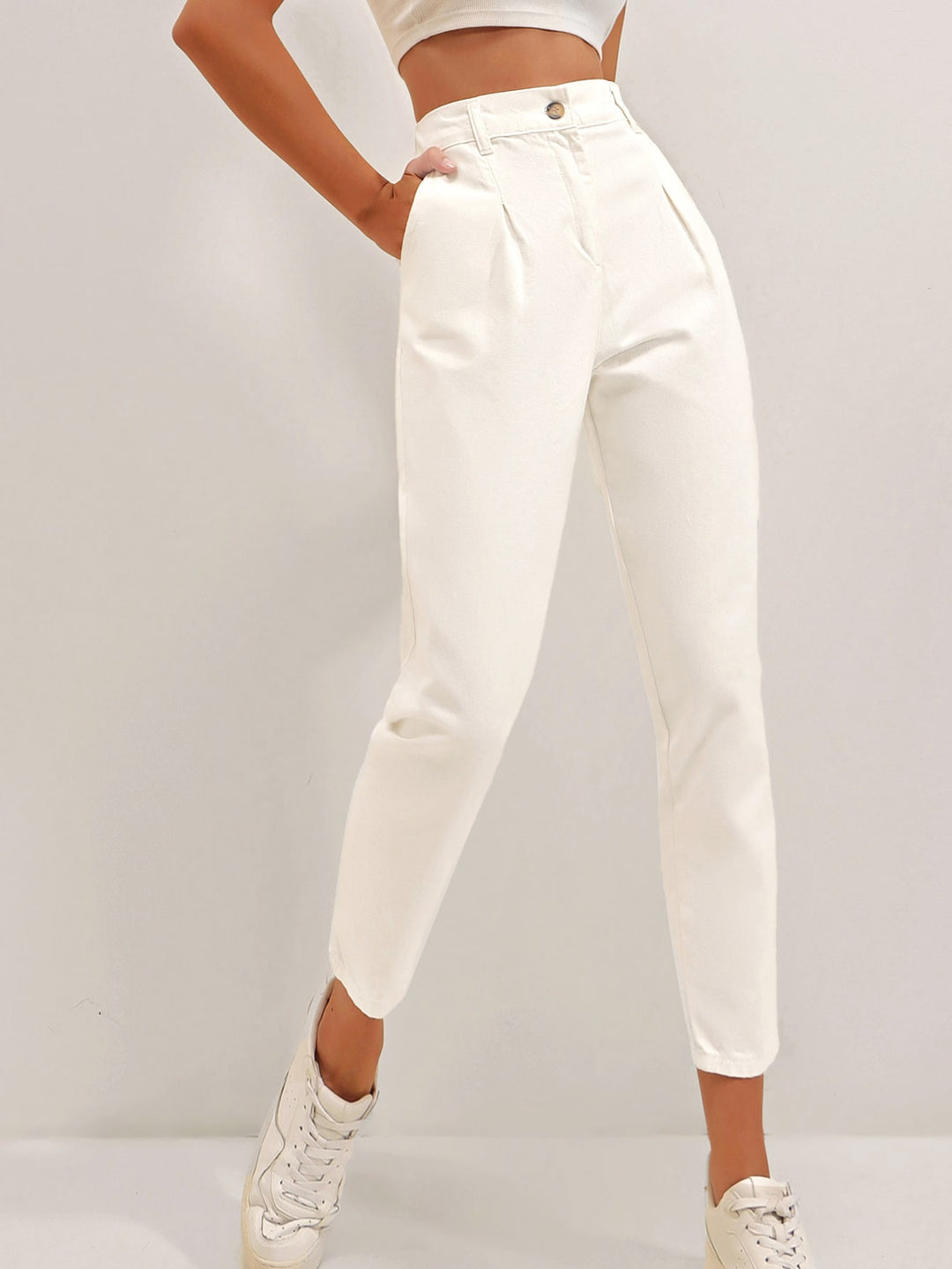 Pantaloni SHEIN, alb