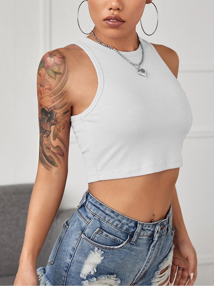 Top, SHEIN, fehér