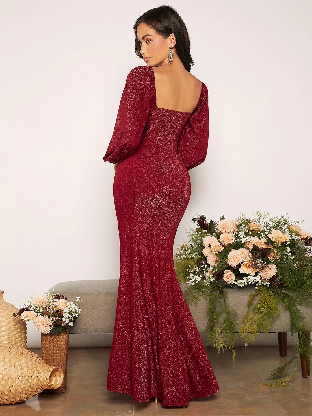 Rochie maxi SHEIN, vișiniu